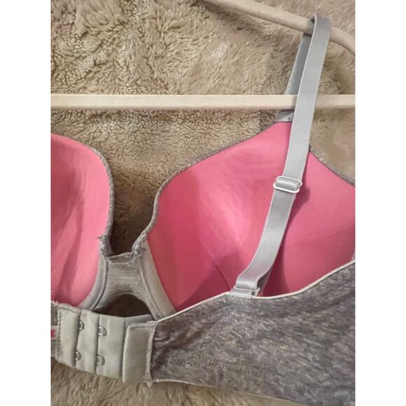Victoria's Secret Pink Lightly lined Bra Gray with Pink Women's Size 34DD - Picture 4 of 8